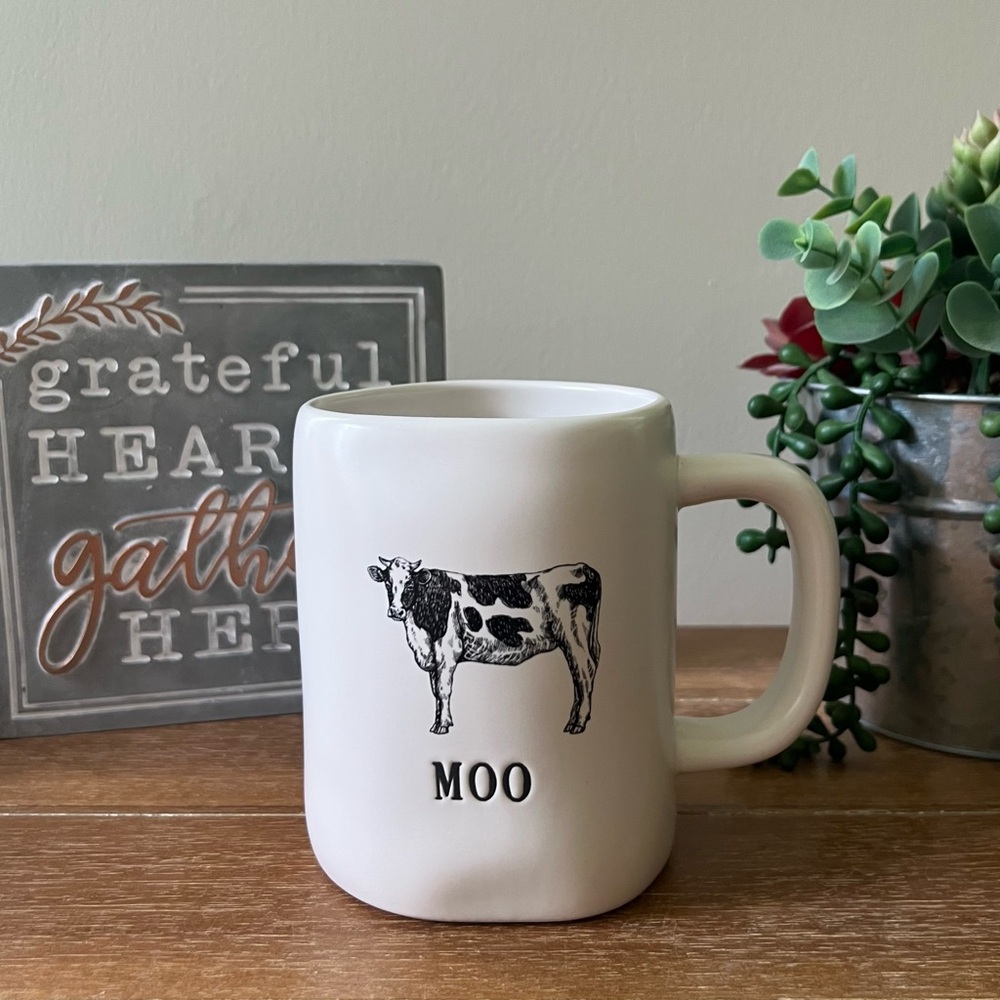 New Rae Dunn Ceramic Farmhouse Cow MOO Mug
